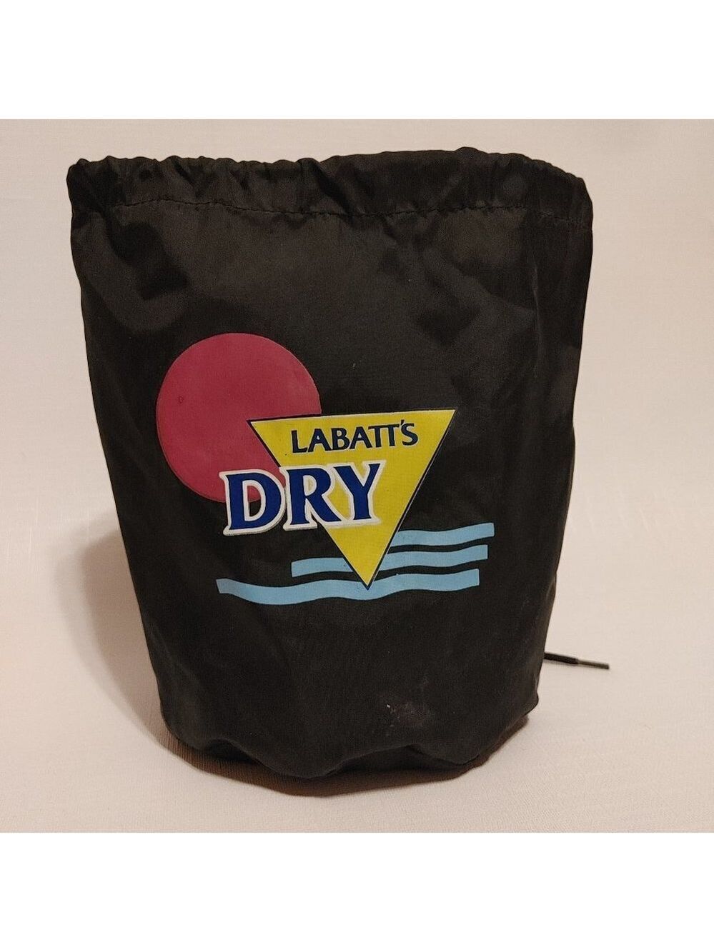 LABATT's DRY BEER Pouch Nylon Drawstring Pouch Black with Retro logo